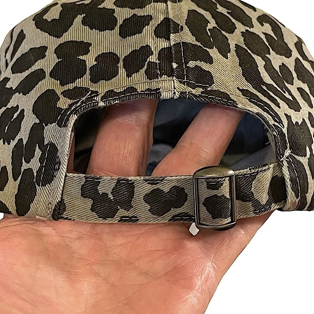 David and Young Animal Print Adjustable Baseball Cap Hat Black & Gray